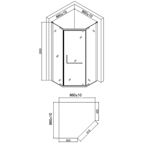 Душевой уголок Agger 90x90 A03-090MCR/G профиль Хром стекло матовое Душевой уголок Agger 90x90 A03-090MCR/G профиль Хром стекло матовое