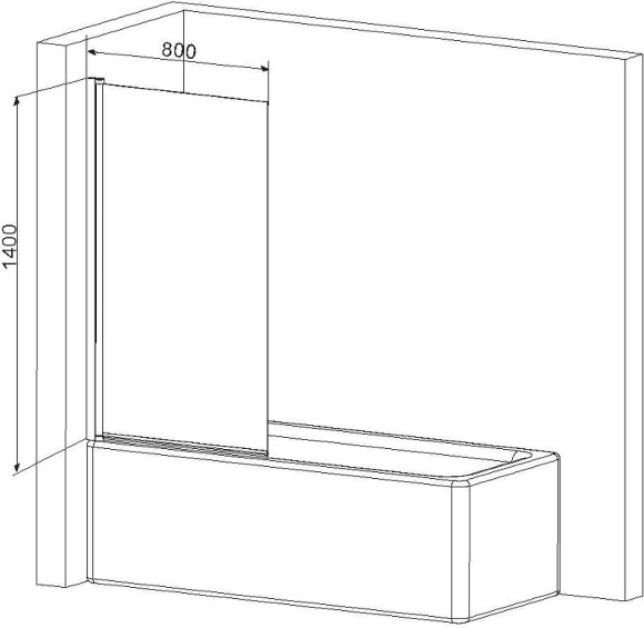 Шторка на ванну AM.PM Gem 80 W90BS-D080-140CT профиль Хром стекло прозрачное Шторка на ванну AM.PM Gem 80 W90BS-D080-140CT профиль Хром стекло прозрачное
