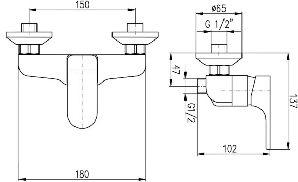 Смеситель для душа Rav Slezak Yukon YU180.5/1 Хром Смеситель для душа Rav Slezak Yukon YU180.5/1 Хром
