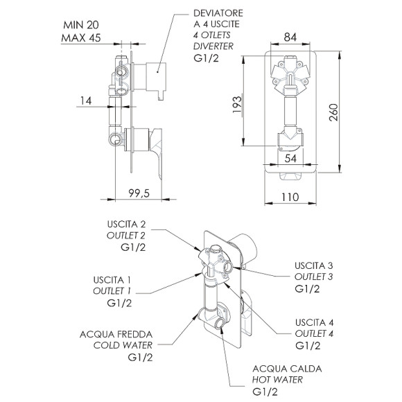 Смеситель для душа Remer Infinity I94 Хром Смеситель для душа Remer Infinity I94 Хром