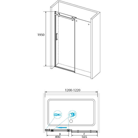 Душевая дверь RGW Tornado TO-14B 120 02071412-14 профиль Черный стекло прозрачное Душевая дверь RGW Tornado TO-14B 120 02071412-14 профиль Черный стекло прозрачное
