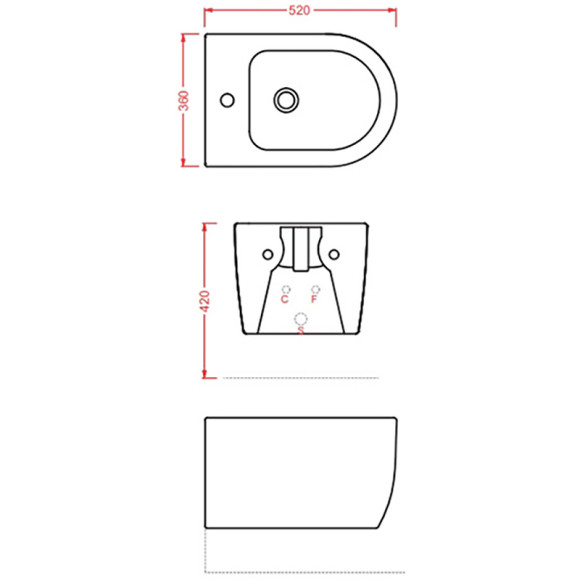 Биде Artceram Monet MNB001 01 00 подвесное Белое Биде Artceram Monet MNB001 01 00 подвесное Белое