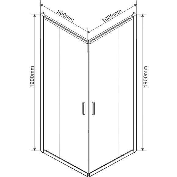 Душевой уголок Vincea Garda 100x90 VSS-1G9010CGB профиль Черный стекло тонированное