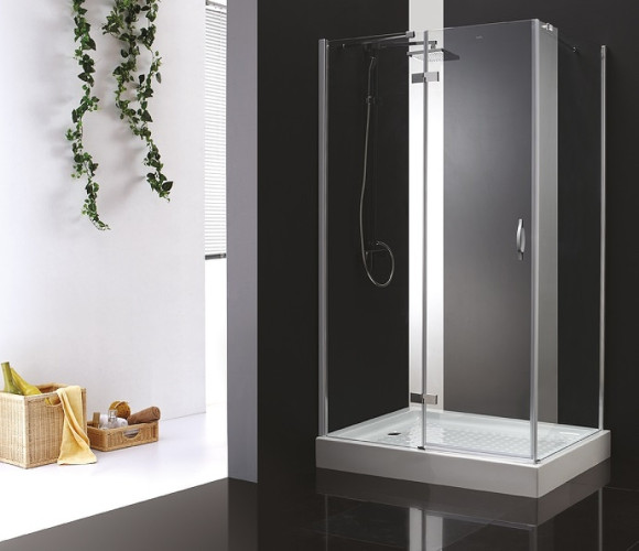 Душевой уголок Cezares Bergamo 90x80 L BERGAMO-W-AH-1-90/80-C-Cr-L профиль Хром стекло прозрачное