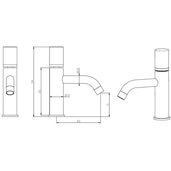 Смеситель для раковины Boheme Stick 121-B-MR-B Черный