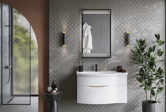 Зеркало Kerama Marazzi Plaza Next 60 PL.N.mi.P.60\BLK с подсветкой Черное матовое с сенсорным выключателем