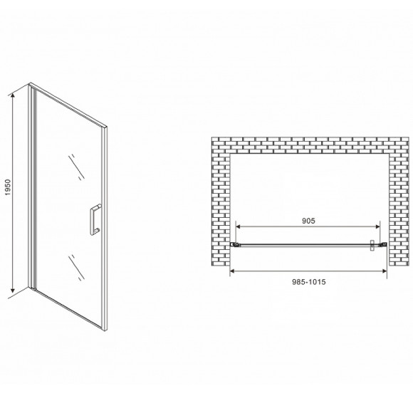 Душевая дверь Abber Sonnenstrand 100 AG04100M профиль Хром стекло матовое Душевая дверь Abber Sonnenstrand 100 AG04100M профиль Хром стекло матовое