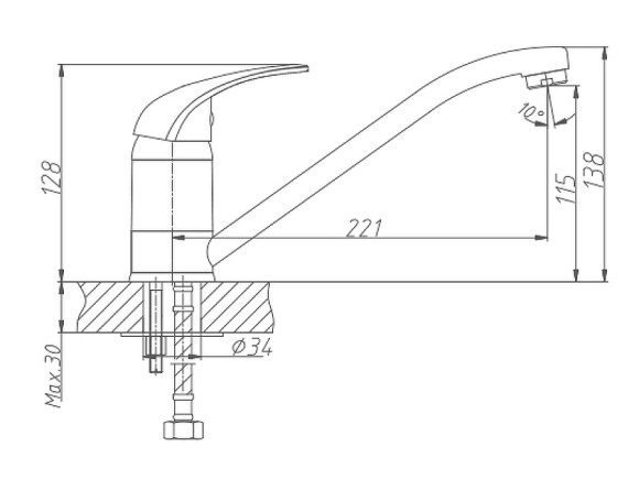 Смеситель для кухни Haiba HB4203 Хром