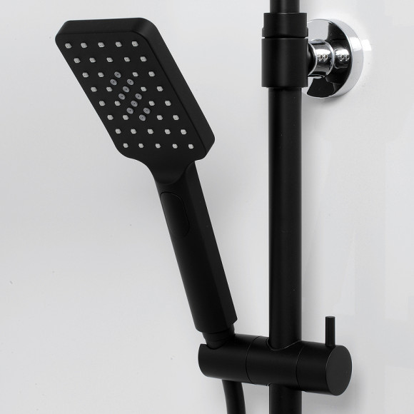 Душевая система WasserKRAFT Thermo A11401 с термостатом Черная матовая Хром