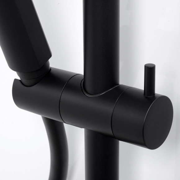 Душевая система WasserKRAFT Thermo A11401 с термостатом Черная матовая Хром