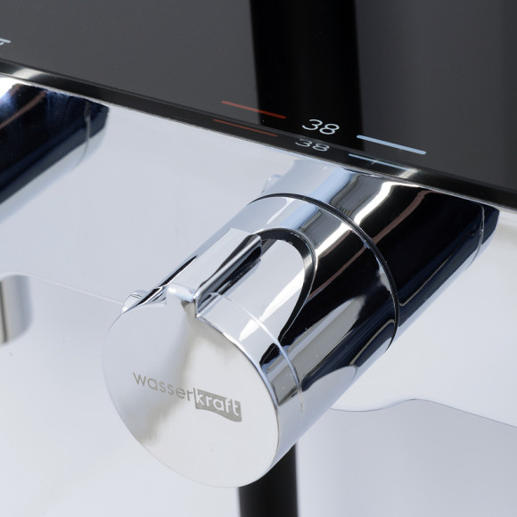 Душевая система WasserKRAFT Thermo A11401 с термостатом Черная матовая Хром