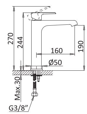 Смеситель для раковины Cezares Nautic NAUTIC-LC-NOP Черный матовый