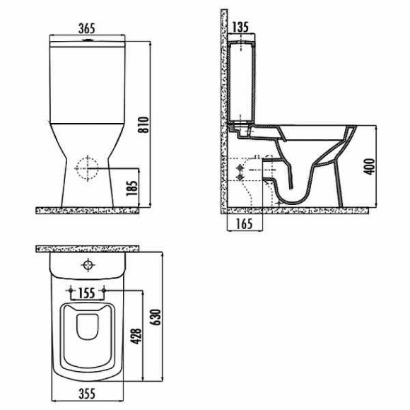 Унитаз компакт Creavit Nova NV361-11CB00E-0000 Белый без бачка и сиденья Унитаз компакт Creavit Nova NV361-11CB00E-0000 Белый без бачка и сиденья
