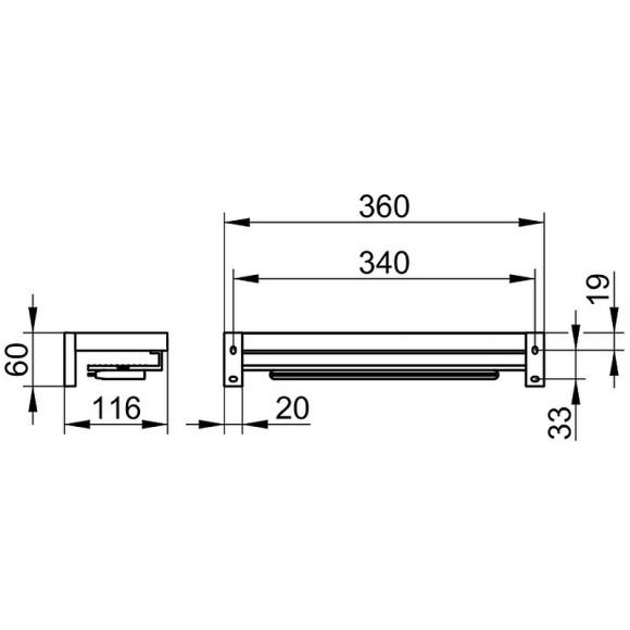 Металлическая полка Keuco Edition 90 19159010000 Хром Металлическая полка Keuco Edition 90 19159010000 Хром