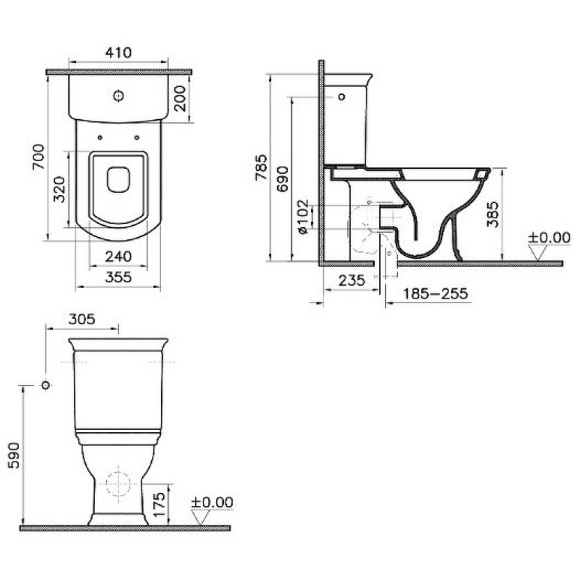 Унитаз компакт Vitra Serenada 9722B003-7203 с бачком и сиденьем Микролифт Унитаз компакт Vitra Serenada 9722B003-7203 с бачком и сиденьем Микролифт