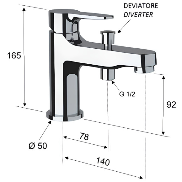 Смеситель на борт ванны Remer Musa M04VO Бронза