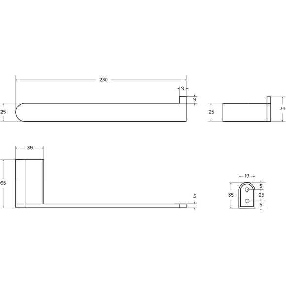 Полотенцедержатель Cezares Stylus STYLUS-TH02-01 Хром