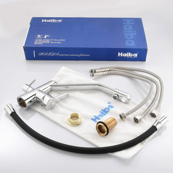 Смеситель для кухни Haiba HB76855 Хром Черный
