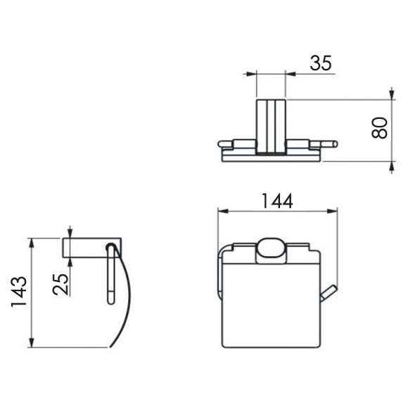 Держатель туалетной бумаги Remer Lounge LN60BO с крышкой Белый матовый Держатель туалетной бумаги Remer Lounge LN60BO с крышкой Белый матовый