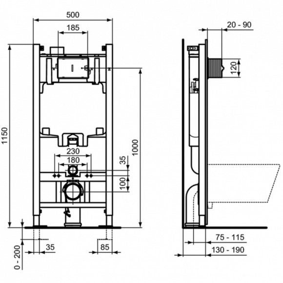Инсталляция для унитазов Ideal Standard ProSys Eco Frame 2.0 R046367