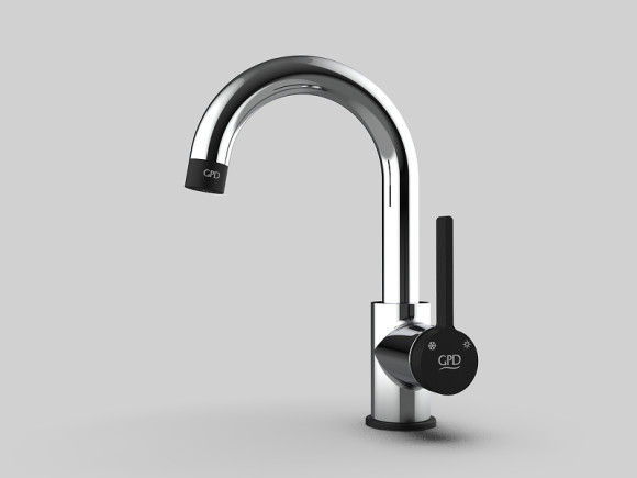 Смеситель для раковины GPD Gildo MTL165-K-S Хром Черный