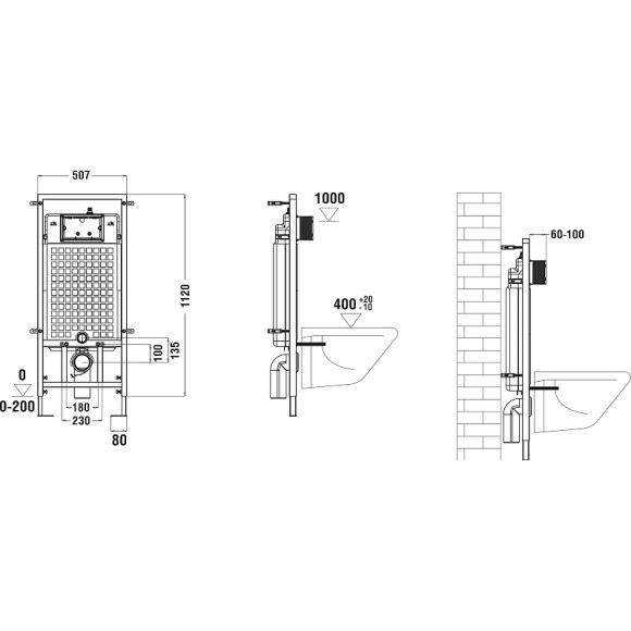 Инсталляция WeltWasser WW Marberg 507 SE BL 10000011216 для унитаза с Черной матовой клавишей смыва Инсталляция WeltWasser WW Marberg 507 SE BL 10000011216 для унитаза с Черной матовой клавишей смыва
