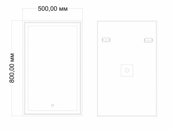 Зеркало Art&Max AM-Zoe-500-800-DS-F с подсветкой с сенсорным выключателем