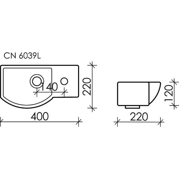 Раковина Ceramicanova Element 40 L CN6039L Белая Раковина Ceramicanova Element 40 L CN6039L Белая
