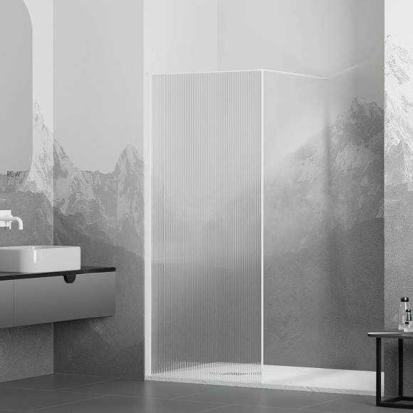 Душевая перегородка RGW Walk In WA-08W 90 06100809-155 профиль Белый стекло ребристое Душевая перегородка RGW Walk In WA-08W 90 06100809-155 профиль Белый стекло ребристое