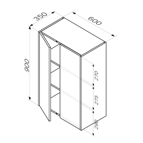 Подвесной шкаф AM.PM Func 60 M8FCH06029OF Дуб крафт