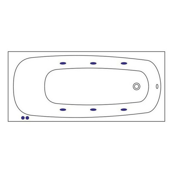Акриловая ванна Whitecross Layla 170x75 0102.170075.100.SOFT.CR с гидромассажем Акриловая ванна Whitecross Layla 170x75 0102.170075.100.SOFT.CR с гидромассажем