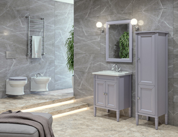 Тумба под раковину Caprigo Albion Concept 60 34010-SF028 Серая матовая