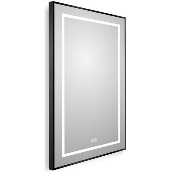 Зеркало BelBagno Kraft 50 SPC-KRAFT-500-800-LED-TCH-WARM-NERO с подсветкой Черное с сенсорным выключателем и подогревом