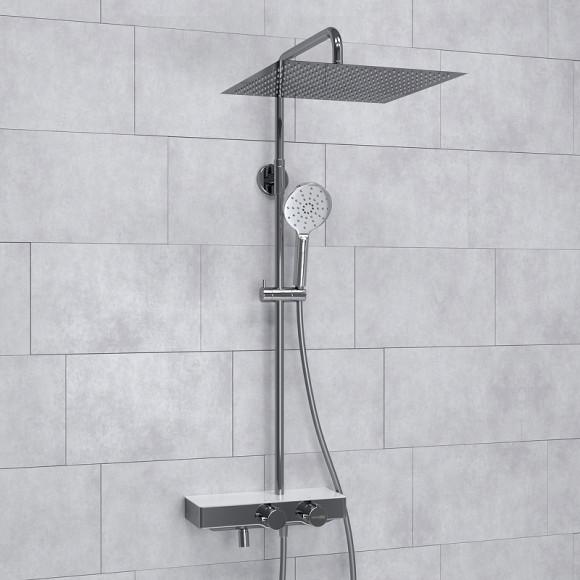 Душевая система WasserKRAFT A113.119.127.CH Thermo с термостатом Хром Белая