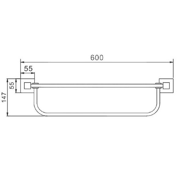 Полка для полотенец Haiba HB8924 Черная матовая