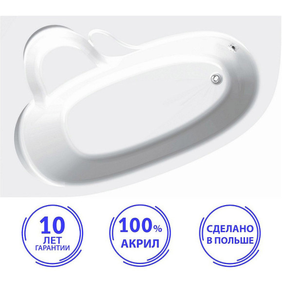 Акриловая ванна C-Bath Atlant 140x100 CBA00101L без гидромассажа