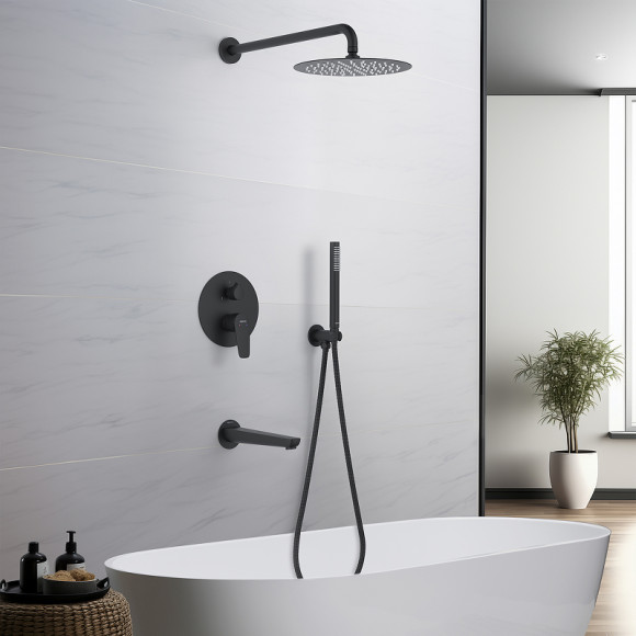 Душевая система Aquatek Бетта AQ1173MB Черная матовая