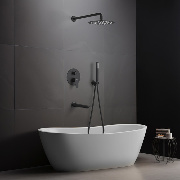 Душевая система Aquatek Бетта AQ1173MB Черная матовая