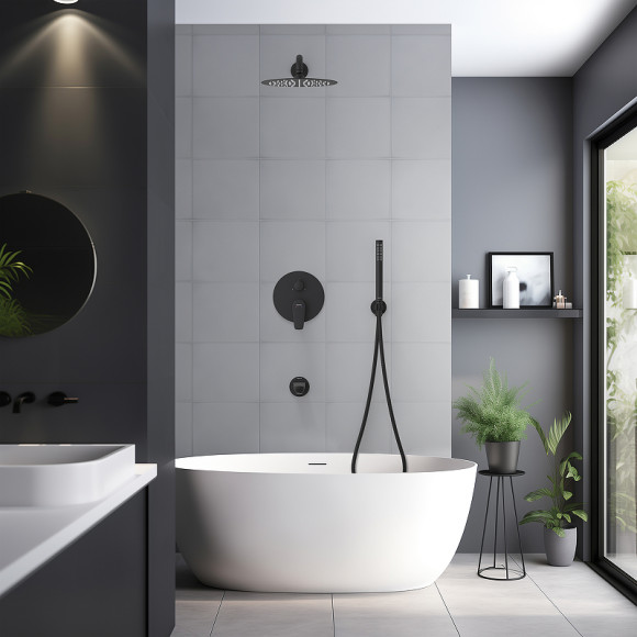 Душевая система Aquatek Бетта AQ1173MB Черная матовая