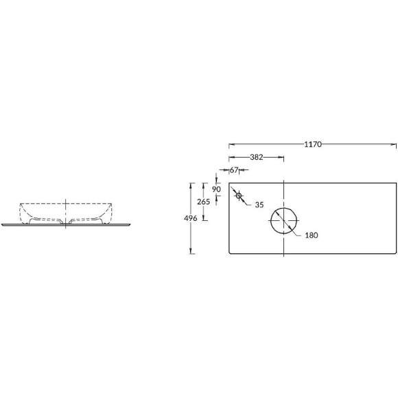 Столешница под раковину Kerama Marazzi Magica 120 MA.1.1.SG540620R\120 Бежевая матовая