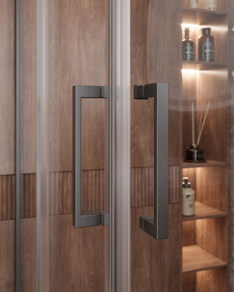 Душевой уголок Cezares Molveno 120x120 MOLVENO-A-22-90+30-C-GM-IV профиль Оружейная сталь стекло прозрачное