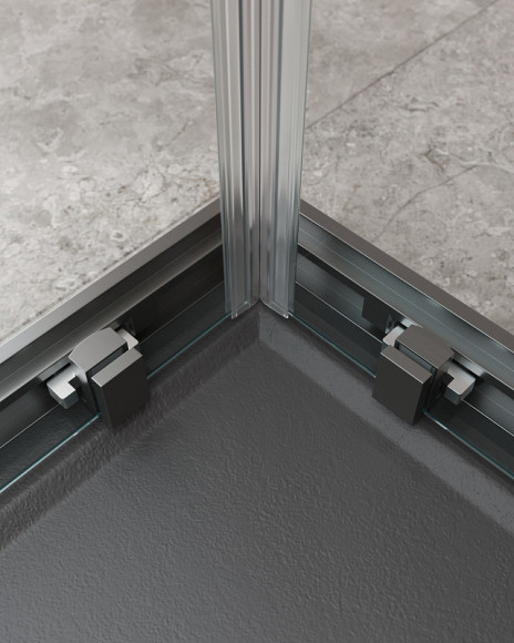 Душевой уголок Cezares Molveno 120x120 MOLVENO-A-22-90+30-C-GM-IV профиль Оружейная сталь стекло прозрачное