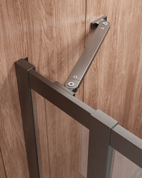 Душевой уголок Cezares Molveno 120x120 MOLVENO-A-22-90+30-C-GM-IV профиль Оружейная сталь стекло прозрачное