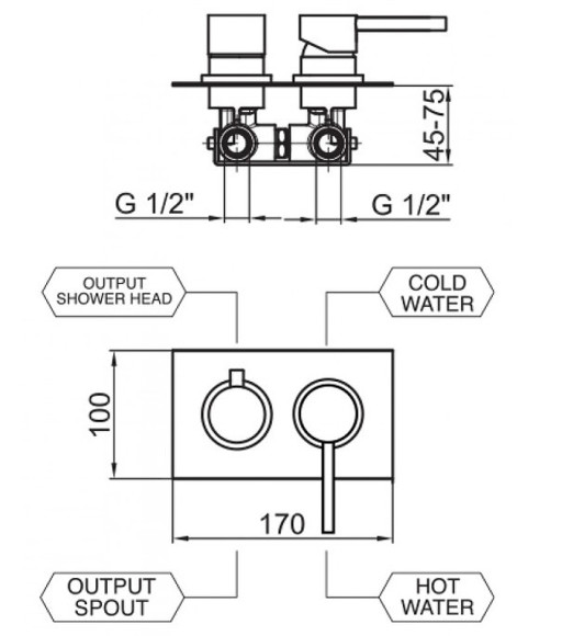 Смеситель для душа Webert Elio EL860101345 Никель