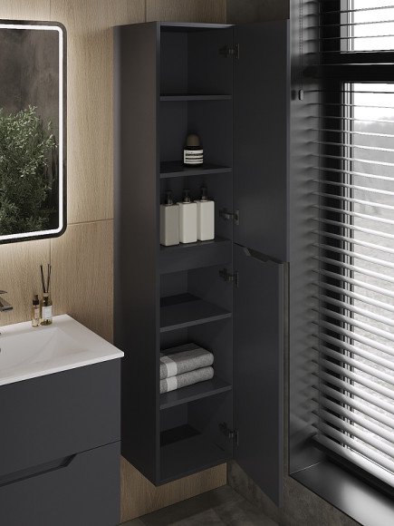 Шкаф пенал Orange Line 35 Li-35Pug подвесной Графит матовый Шкаф пенал Orange Line 35 Li-35Pug подвесной Графит матовый