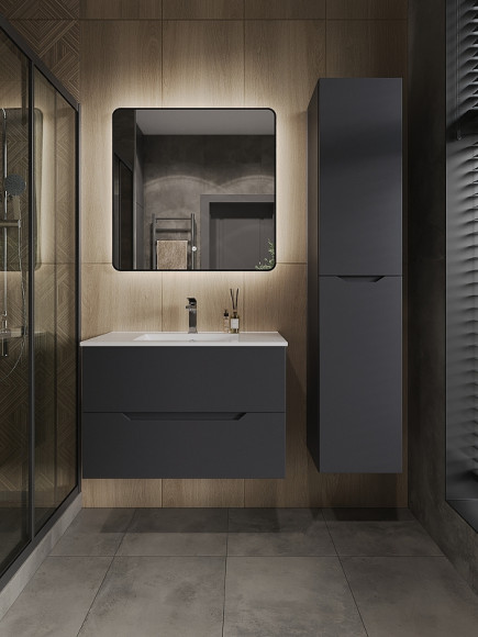 Шкаф пенал Orange Line 35 Li-35Pug подвесной Графит матовый Шкаф пенал Orange Line 35 Li-35Pug подвесной Графит матовый