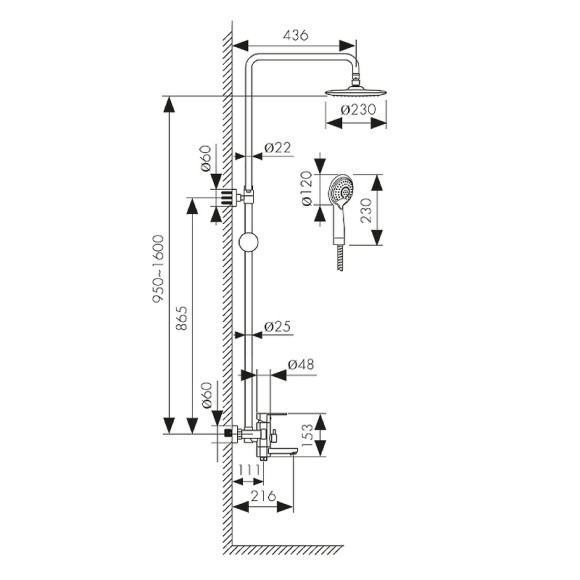 Душевая система Kaiser SX-2060-4 White Белый Душевая система Kaiser SX-2060-4 White Белый