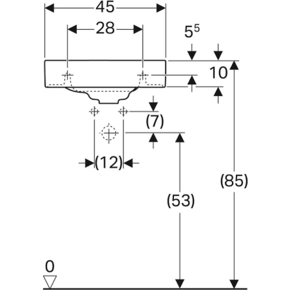 Раковина Geberit Citterio 45 R 500.541.01.1 Белая