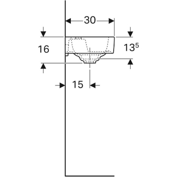 Раковина Geberit Citterio 45 R 500.541.01.1 Белая