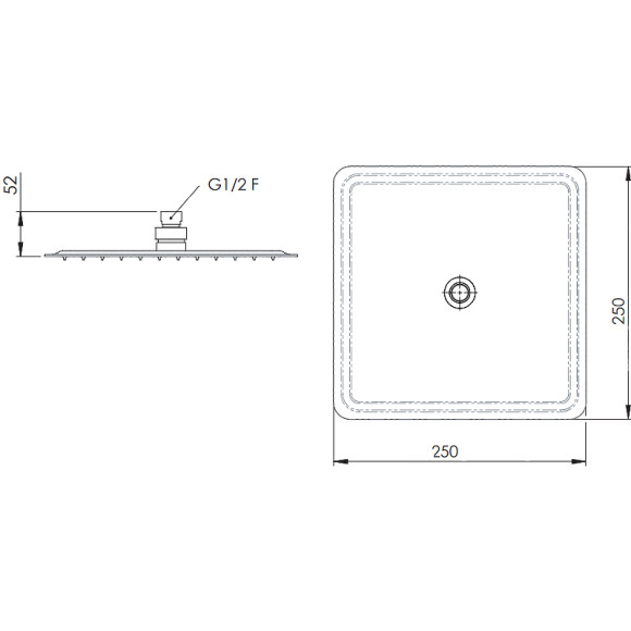 Верхний душ Remer 357UFD25X Хром Верхний душ Remer 357UFD25X Хром